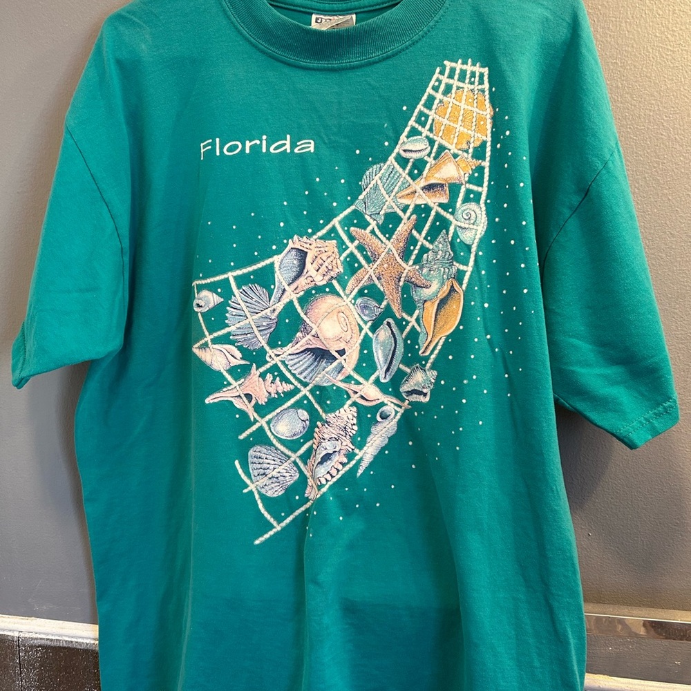 Vintage Florida Graphic Tee - Teal - XL - Jerzees